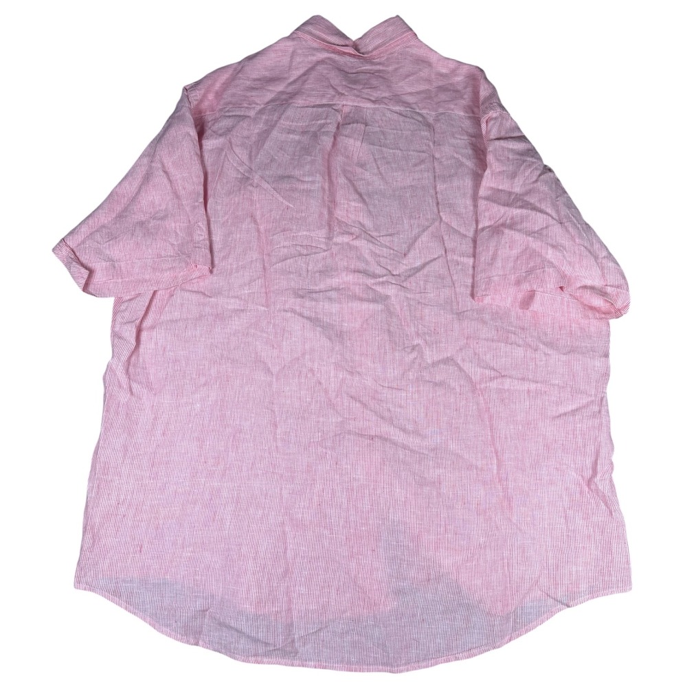 Brooks Brothers 346 The Original Polo Shirt XL Pink Linen Short Sleeve - Picture 4 of 6